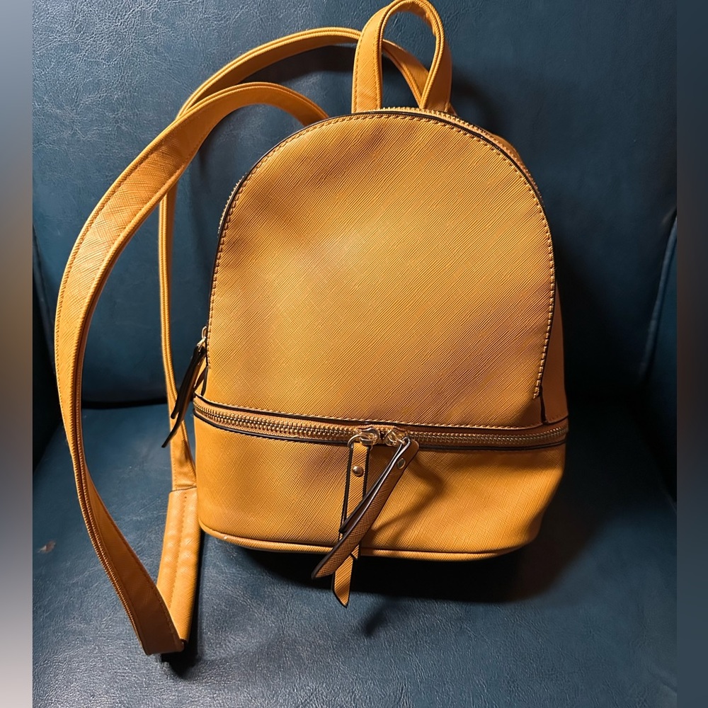 Faux leather mini backpack